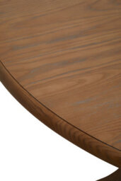 Orsina Oak Wood Round Dining Table, Vintage Dining Room Table With Carved Base, Artistic Dining Table For Kitchen - thumbnail 5
