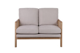 2 Seater Sofa Settee Rattan White Fabric Birlea Ivy - thumbnail 8
