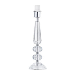 Happy Homewares Contemporary Transparent K9 Crystal Glass Table Lamp Base With Faceted Spheres - thumbnail 1