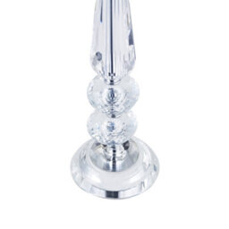 Happy Homewares Contemporary Transparent K9 Crystal Glass Table Lamp Base With Faceted Spheres - thumbnail 2