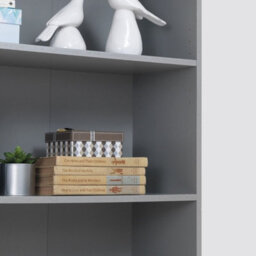 Timber Art Design 4 Tier Bookcase Tall Display Shelving Storage Unit Wood Furniture Grey - thumbnail 4