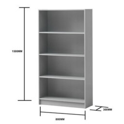 Timber Art Design 4 Tier Bookcase Tall Display Shelving Storage Unit Wood Furniture Grey - thumbnail 6