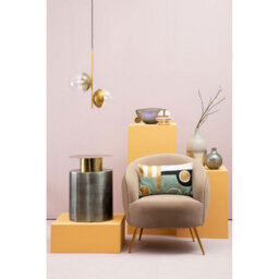 Orsina Twin Globe Ceiling Pendant In Gold Metal, Vertical Hanging Light Fixture, Slim Gold Pendant Light Lamp - thumbnail 3