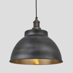 Industville Brooklyn Dome Pendant, 13 Inch, Pewter & Brass, Pewter Holder - thumbnail 1