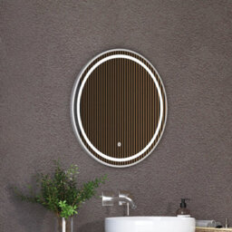 Royal Bathrooms Capri 600 X 600mm Round Front Lit Led Framed Bathroom Led Mirror With Demister Pad - Chrome - thumbnail 4