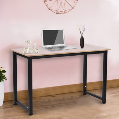 Homcom Computer Desk Dining Table Writing Table With Metal Frame, Black - image 1