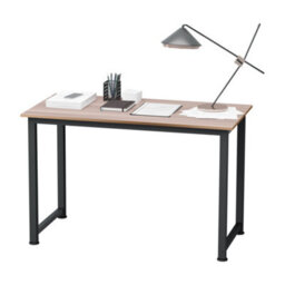 Homcom Computer Desk Dining Table Writing Table With Metal Frame, Black - thumbnail 2