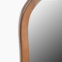 Furniturebox Uk Yomi Walnut Wood Large 129X59Cm Pebble Wall Mirror - thumbnail 2