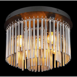 Luminosa Lighting Luminosa Gorley Ceiling Light Matt Black Smoke Glass Shade 5X E14 - thumbnail 3