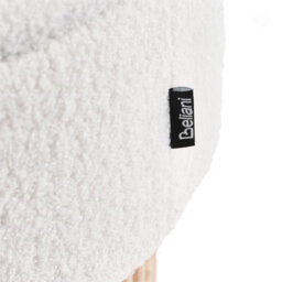 Wyld And Coco Nordicnest Storage Pouffe - Off-White Boucle Upholstered Round Seat With Light Wood Base, 50Cm. - thumbnail 8