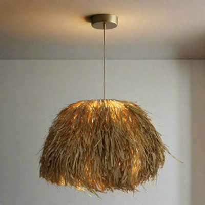 CGC Lighting Cgc Gilli Large Natural Raffia Grass  67 Cm Lampshade Easy Fit Pendant Light Shade - image 1