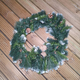Samuel Alexander 60Cm Frosted Glacier Snow Tipped Christmas Wreath With Pine Cones - thumbnail 2