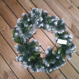 Samuel Alexander 60Cm Frosted Glacier Snow Tipped Christmas Wreath With Pine Cones - thumbnail 3