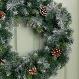 Samuel Alexander 60Cm Frosted Glacier Snow Tipped Christmas Wreath With Pine Cones - thumbnail 6