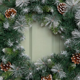 Samuel Alexander 60Cm Frosted Glacier Snow Tipped Christmas Wreath With Pine Cones - thumbnail 7