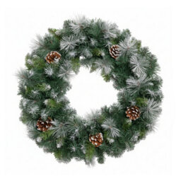 Samuel Alexander 60Cm Frosted Glacier Snow Tipped Christmas Wreath With Pine Cones - thumbnail 8