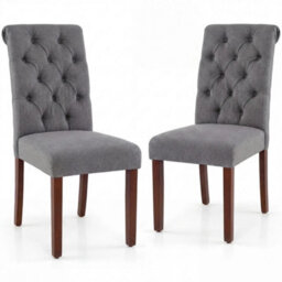 2 Pack Button Tufted Dining Chairs With Backrest Upholstered Dining Room Chairs - thumbnail 4