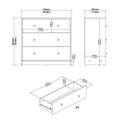 Wyld Haus Kaohsiung Hickory Oak Effect 3-Drawer Chest - thumbnail 9