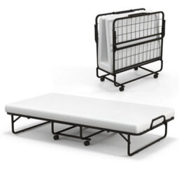 Folding Bed Rollaway Guest Bed Fold Up Sleeper Bed W/ 10Cm Memory Foam Mattress - thumbnail 1