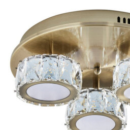 Pagazzi Lighting Dilan 3 Light Antique Brass Led Flush Ceiling Light - thumbnail 4