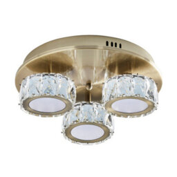 Pagazzi Lighting Dilan 3 Light Antique Brass Led Flush Ceiling Light - thumbnail 2