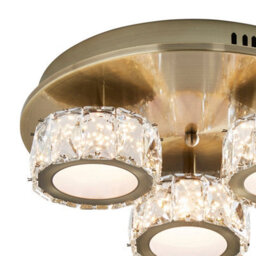 Pagazzi Lighting Dilan 3 Light Antique Brass Led Flush Ceiling Light - thumbnail 3