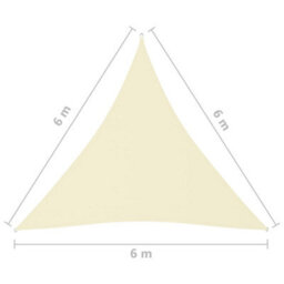 Berkfield Sunshade Sail Oxford Fabric Triangular 6X6X6 M Cream - thumbnail 6