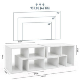 Tv Stand Free Combination Media Center 3Pcs Diy Wooden Tv Console - thumbnail 2