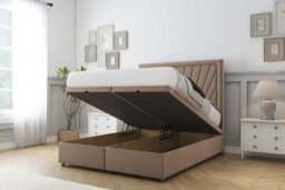 "Sloomy Somerset Mink Plush Ottoman Bed With Mattress With 26"" Strutted Headboard 2'6 Small Single" - thumbnail 2