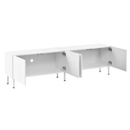 Btm 3D Curved Lines, Tv Cabinet Lowboard, Four Doors, Two Separate Storage Compartments, Metal Legs, Living Room - thumbnail 9