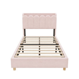 Modernluxe 3Ft Single Bed, 90 X 190 Cm, Upholstered Bed With Usb & Type-C Charging Ports And Reading Light, Velvet, Pink - thumbnail 9