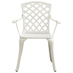 Berkfield Garden Chairs 6 Pcs Cast Aluminium White - thumbnail 5
