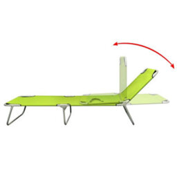 Walplus Folding Sun Lounger Powder-Coated Steel Apple Green - thumbnail 3