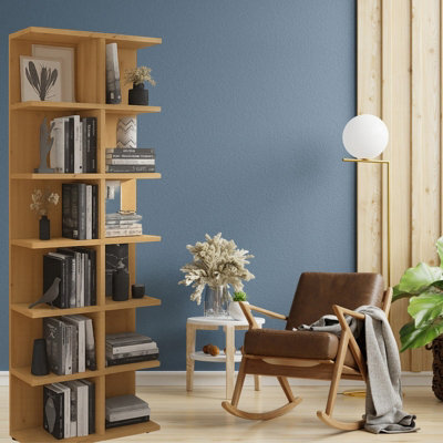 Five Tier Bookcase More 5 Modern Storage Shelving For Living Room Artisan Oak - image 1
