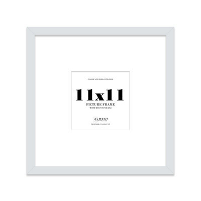 "11X11"" Light Grey Picture Frame - 11X11"" Square Frame With 8X8"" Mount For 11X11""/8X8"" Pictures Luxurious Style Wall Art, 1 Pack" - image 1
