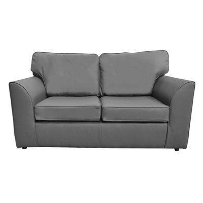 Furnishings For Less UK Danbury Leather Fabric 2 Seater Sofa Grey