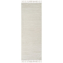 Livabliss Nora-Global Grey Ivory High Pile Fringe Living Dining Bedroom Rug 80 X 220 Cm Easy Care, Non Shedding - thumbnail 1