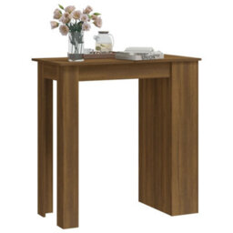 Berkfield Bar Table With Storage Rack Brown Oak 102X50X103.5 Cm Engineered Wood - thumbnail 4