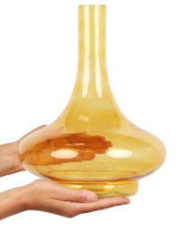 Beliani Decorative Vase Paneer Glass 30 Cm Yellow - thumbnail 4