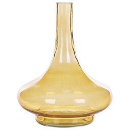 Beliani Decorative Vase Paneer Glass 30 Cm Yellow
