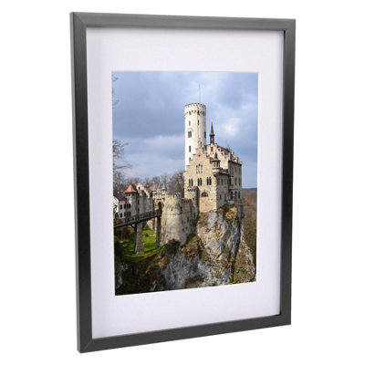 "Nicola Spring Photo Frame With White A4 Mount - A3 (12"" X 17"") - Black - Portrait Hanging Wall Mounted Picture Display Frame" - image 1