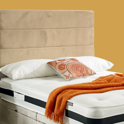 "Urban Textures Luxury 20"" High Plush Velvet Fabric Upholstered Seira Bed Headboard - Mink" - image 1
