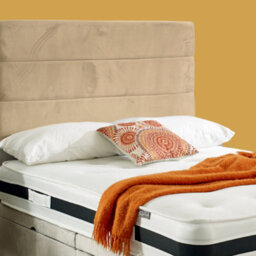 "Urban Textures Luxury 20"" High Plush Velvet Fabric Upholstered Seira Bed Headboard - Mink"