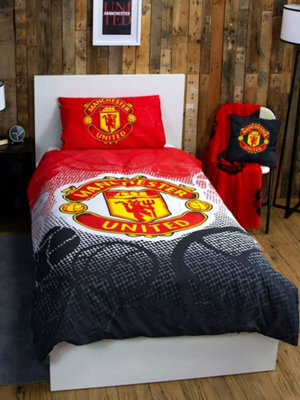 Manchester United Fc Crest Single Duvet Cover And Pillowcase Set - image 1