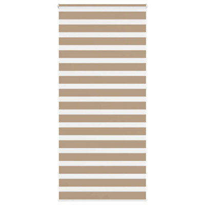Berkfield Zebra Blind Sand Brown 100X230 Cm Fabric Width 95.9 Cm Polyester - image 1