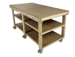 Arbor Garden Solutions Workbench Mdf Top, Large Heavy-Duty Table (H-90Cm, D-120Cm, L-180Cm) With Wheels And Double Shelf - thumbnail 5