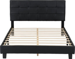 "Seconique Arran 4'6"" Double Bed Black Faux Leather" - thumbnail 4