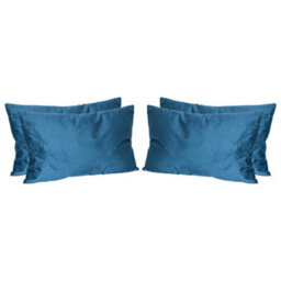 Nicola Spring Rectangle Velvet Cushions - 60Cm X 40Cm - Blue - Pack Of 4 - thumbnail 1