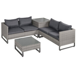 Wyld Haus Samilo 4-Seater Grey Rattan Garden Sofa Set With Storage Coffee Table And Cushions - thumbnail 2