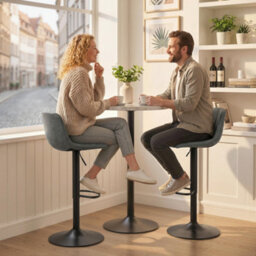 Homcom Bar Stools Set Of 2, Modern Swivel Barstools For Dining Room, Grey - thumbnail 8